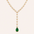 The Amara Pear Drop Necklace in Yellow Gold