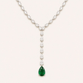 The Amara Pear Drop Necklace in White Gold