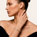 The Baguette Tennis Bracelet — model close-up