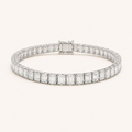 The Baguette Tennis Bracelet in White Gold