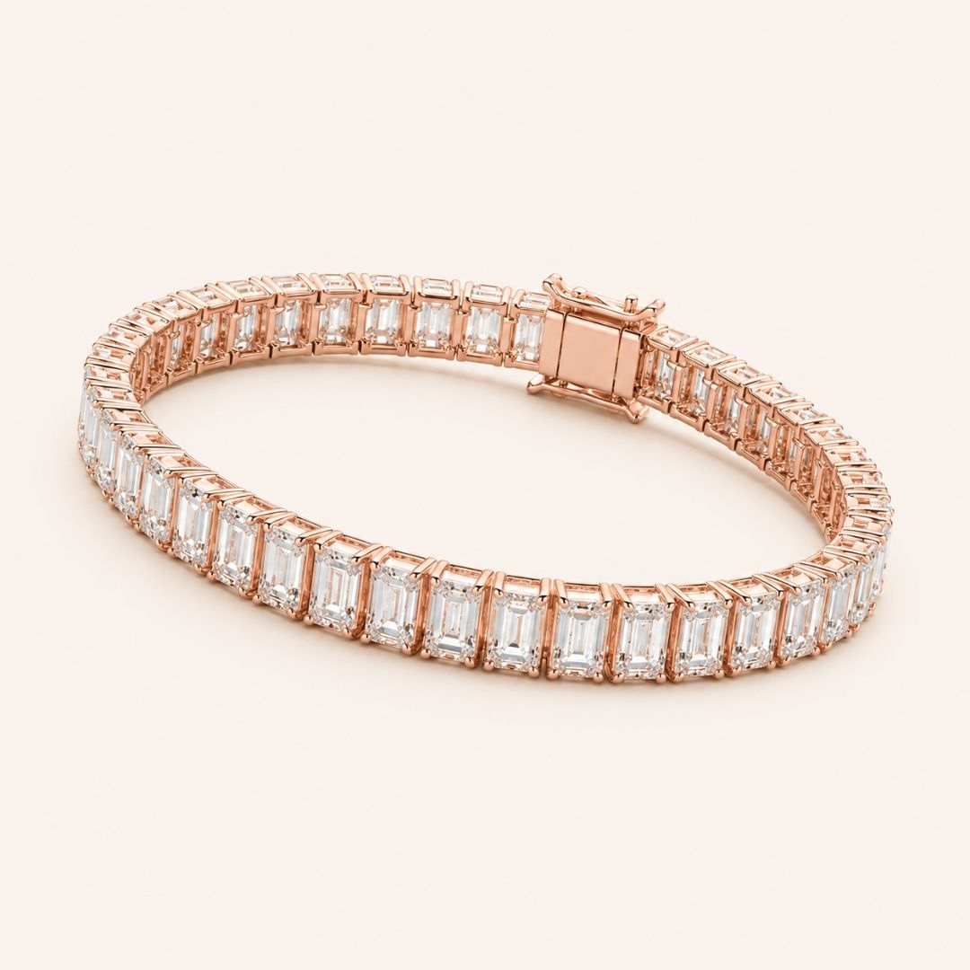 The Baguette Tennis Bracelet in Rose Gold