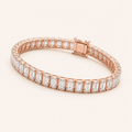 The Baguette Tennis Bracelet in Rose Gold
