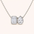 The Bloom Toi-et-Moi Diamond Necklace in White Gold