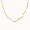 The Bloom Wave Diamond Necklace in Yellow Gold
