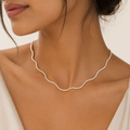 The Bloom Wave Diamond Necklace — model view