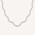 The Bloom Wave Diamond Necklace in White Gold