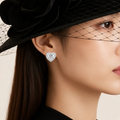 The Blooming Heart Diamond Studs — model view