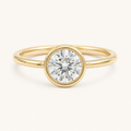 Classic Round Bezel Solitaire Ring in Yellow Gold