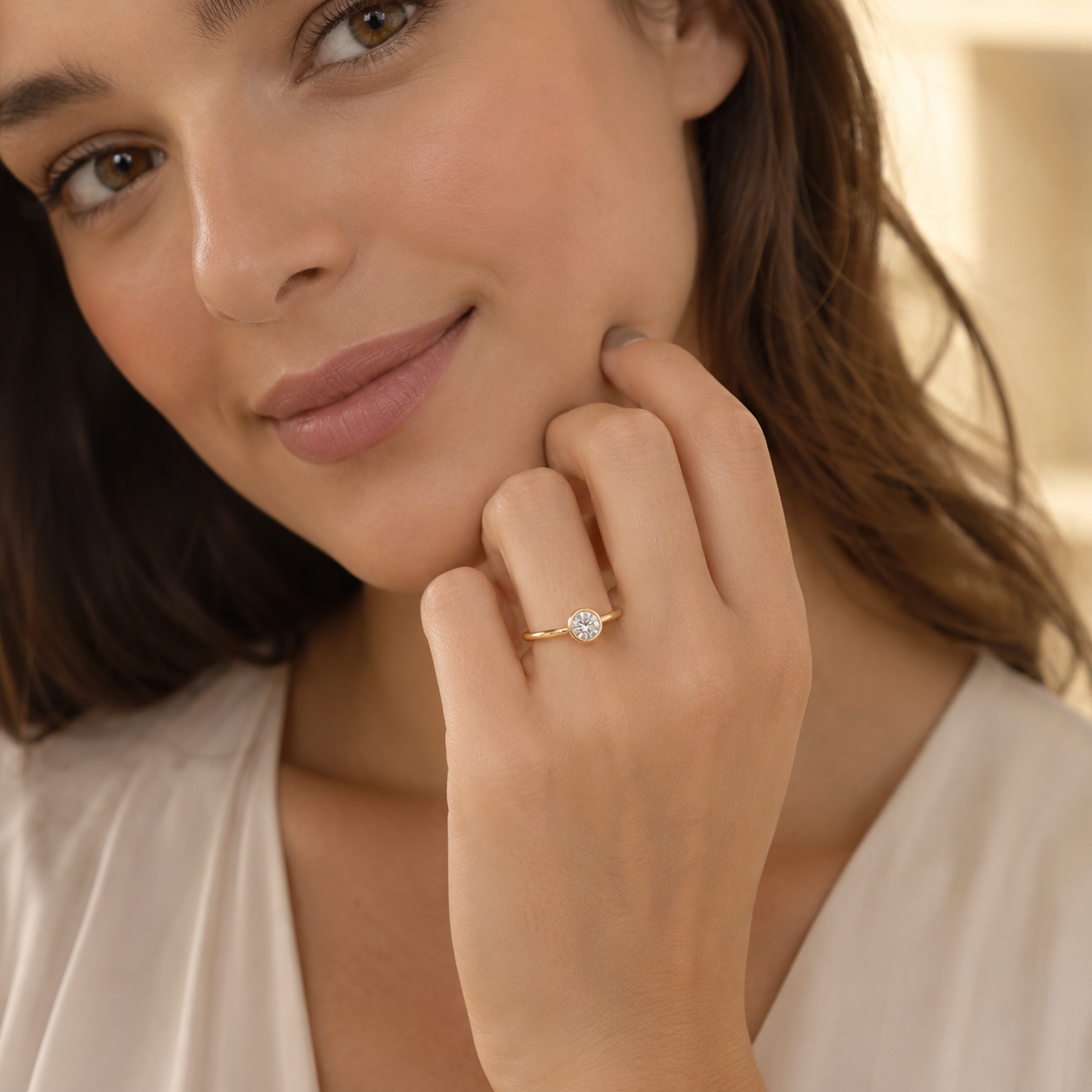 Classic Round Bezel Solitaire Ring