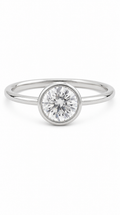 Classic Round Bezel Solitaire Ring in White Gold