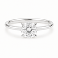 Classic Round Solitaire Ring in White Gold