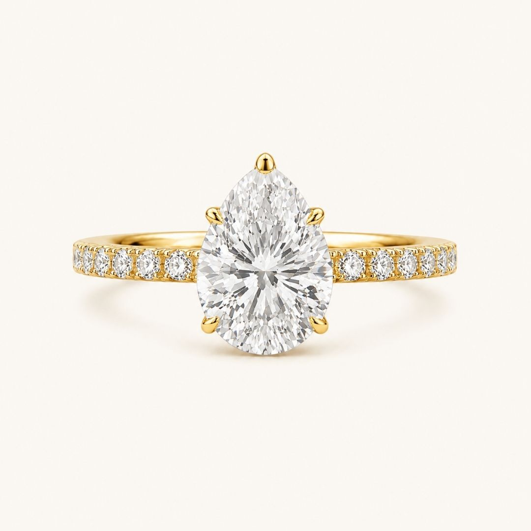 The Dewdrop Promise Ring in Yellow Gold