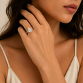 The Dewdrop Promise Ring — model close-up