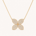 The Diamond Bloom Flower Pendant in Yellow Gold