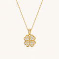 Diamond Clover Pendant Necklace in Yellow Gold