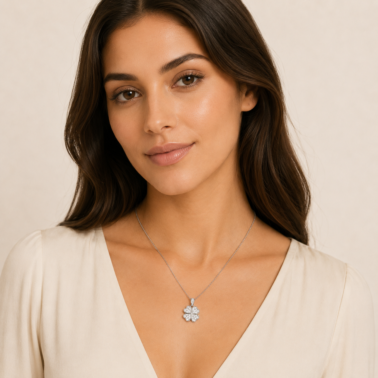 Diamond Clover Pendant Necklace