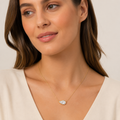 East-West Pear Bezel Solitaire Diamond Necklace