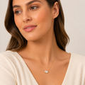 East-West Pear Bezel Solitaire Diamond Necklace
