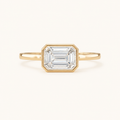 Emerald Bezel Solitaire Ring in Yellow Gold
