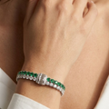 The Emerald Diamond Stack Bangle — model view