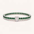 The Emerald Diamond Stack Bangle in White Gold