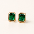 The Emerald Royale Studs in Yellow Gold