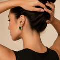 The Emerald Royale Studs — model close-up