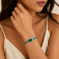The Emerald Statement Halo Bracelet — model view
