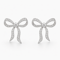 Ever Bow Diamond Earrings in White Gold