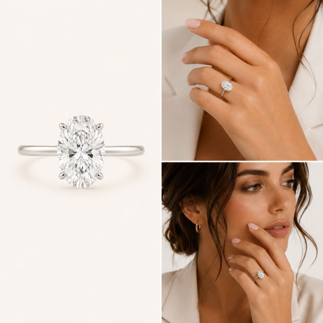 The Everlight Oval Ring — model view