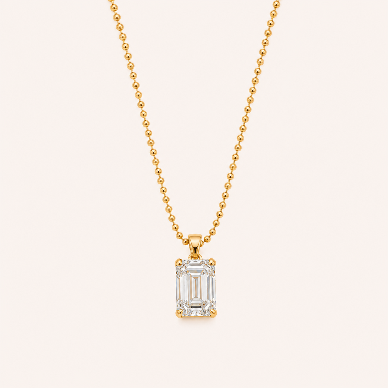 Flora Emerald Cut Diamond Necklace