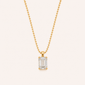 Flora Emerald Cut Diamond Necklace