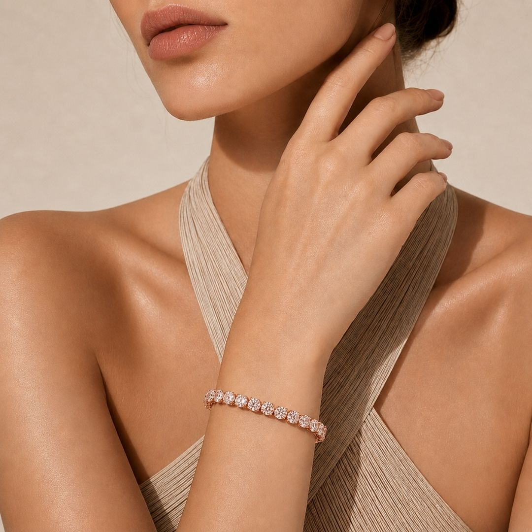 The Infinite Glow Tennis Bracelet — model lifestyle