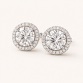 The Lumiere Halo Studs in White Gold