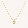 Marquise Bezel Solitaire Diamond Necklace in Yellow Gold