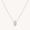 Marquise Bezel Solitaire Diamond Necklace in White Gold