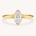 Marquise Bezel Solitaire Ring in Yellow Gold
