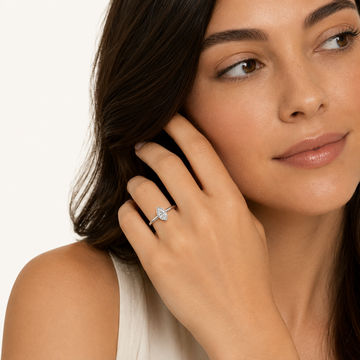 Marquise Bezel Solitaire Ring