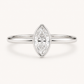 Marquise Bezel Solitaire Ring in White Gold