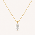 Marquise Solitaire Diamond Necklace in Yellow Gold