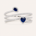 Midnight Hearts Bracelet in White Gold