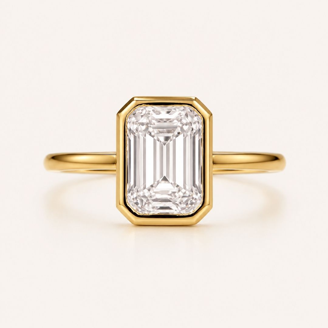 The Modern Muse Solitaire Ring in Yellow Gold