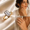 The Modern Muse Solitaire Ring — model close-up
