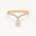 Modern Pear Solitaire Ring — product shot