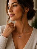 Open Heart Diamond Necklace