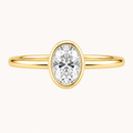 Oval Bezel Solitaire Ring in Yellow Gold
