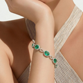 The Oval Emerald Link Bracelet — model view