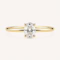 Oval Solitaire Diamond Ring in Yellow Gold