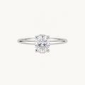 Oval Solitaire Diamond Ring in White Gold