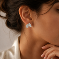 Pear and Marquise Earrings worn — front view